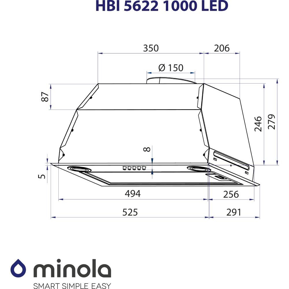 Зображення Витяжка MINOLA HBI 5622 BLF 1000 LED