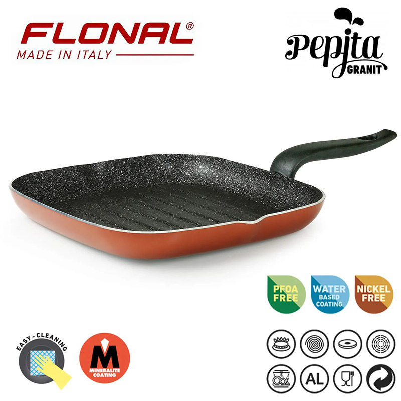 Сковорода-гриль FLONAL Pepita Granit 28 x 28 см Orange (PGFBS2850) Тип гриль