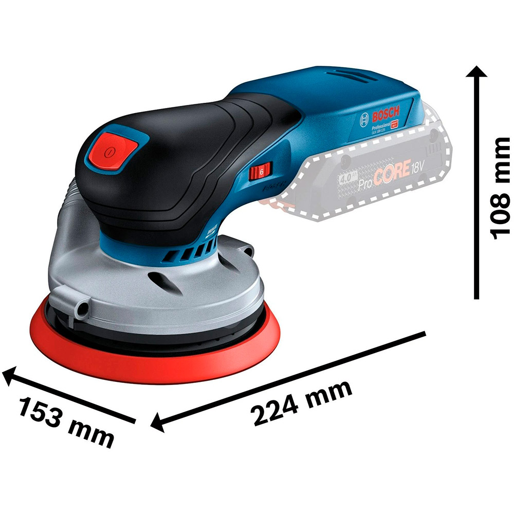 Шлифмашина эксцентриковая BOSCH аккумуляторная GEX 18V-125 solo (0.601.372.201) Особенности регулировка числа оборотов