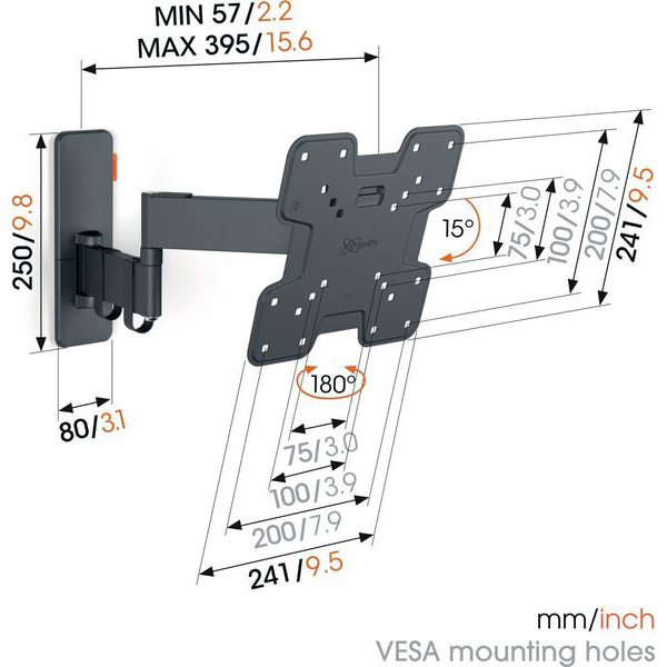 Кронштейн Vogels TVM 1243 Black (1812430) Діагональ 19-43