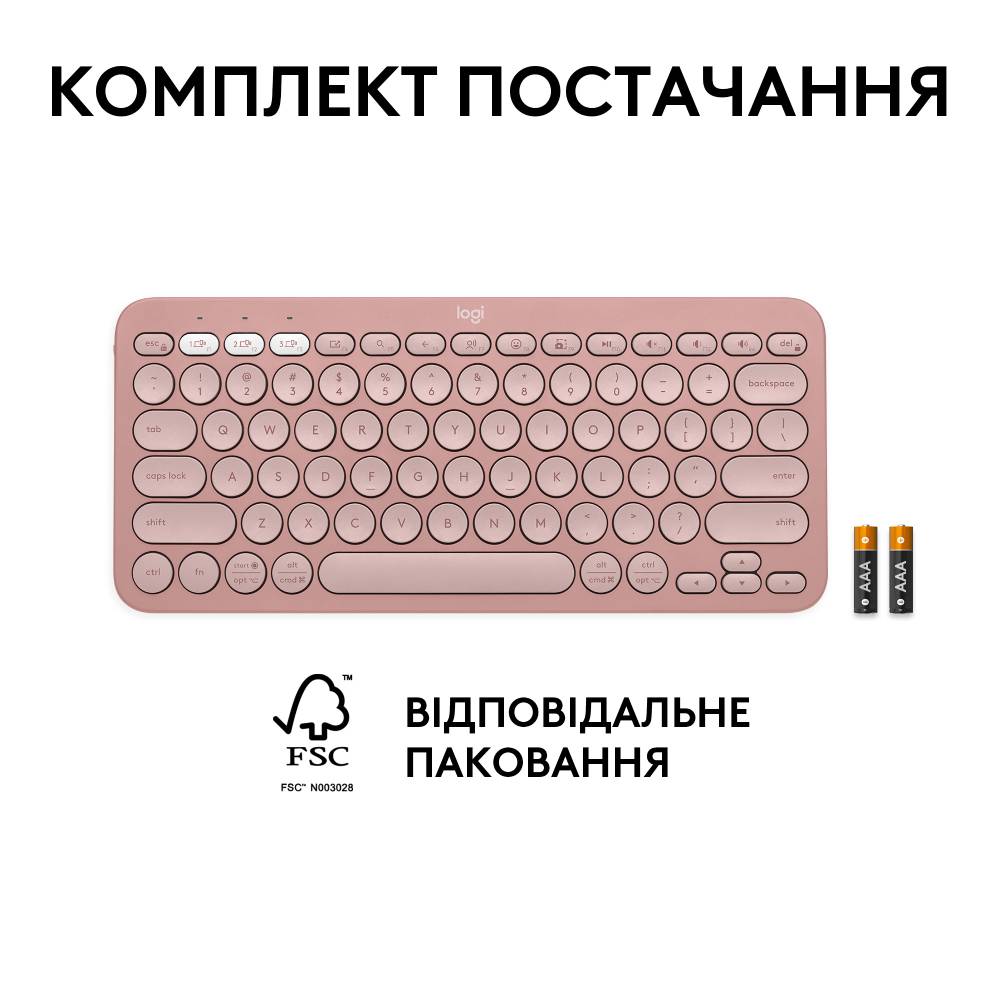 Изображение Клавиатура LOGITECH Pebble Keys 2 K380s Rose (L920-011853)