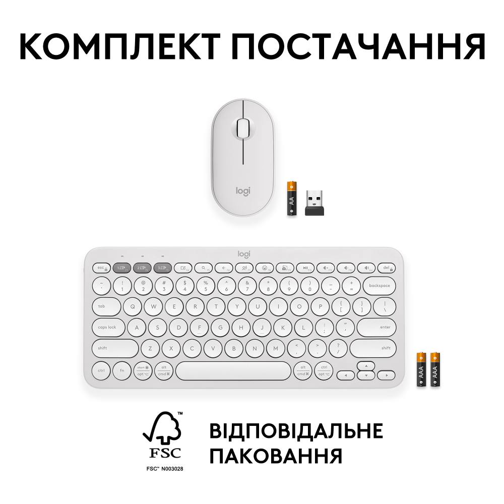 Зображення Комплект LOGITECH Pebble 2 Combo White (L920-012240)