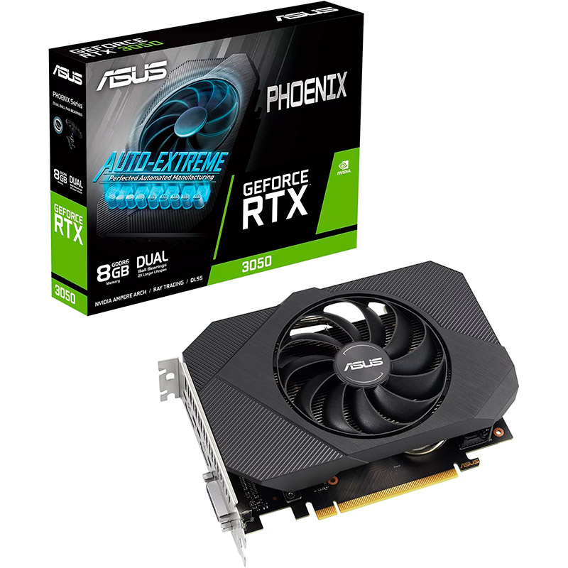 Зображення Відеокарта ASUS GeForce RTX 3050 8Gb 128Bit 1777/14000MHz Phoenix (90YV0GH8-M0NA00)