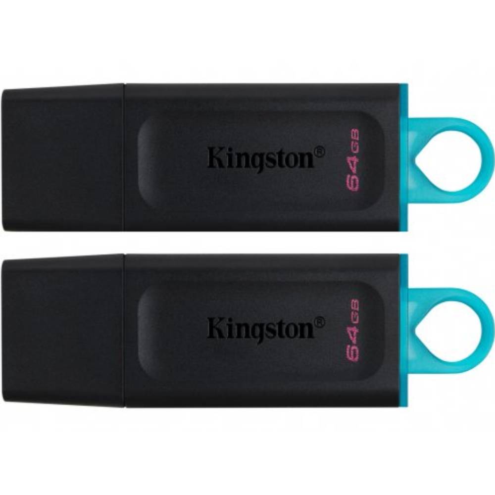 Флеш-драйв KINGSTON DT Exodia 64GB USB 3.2 Black/Teal 2 шт (DTX/64GB-2P) Конструкция съемный колпачок