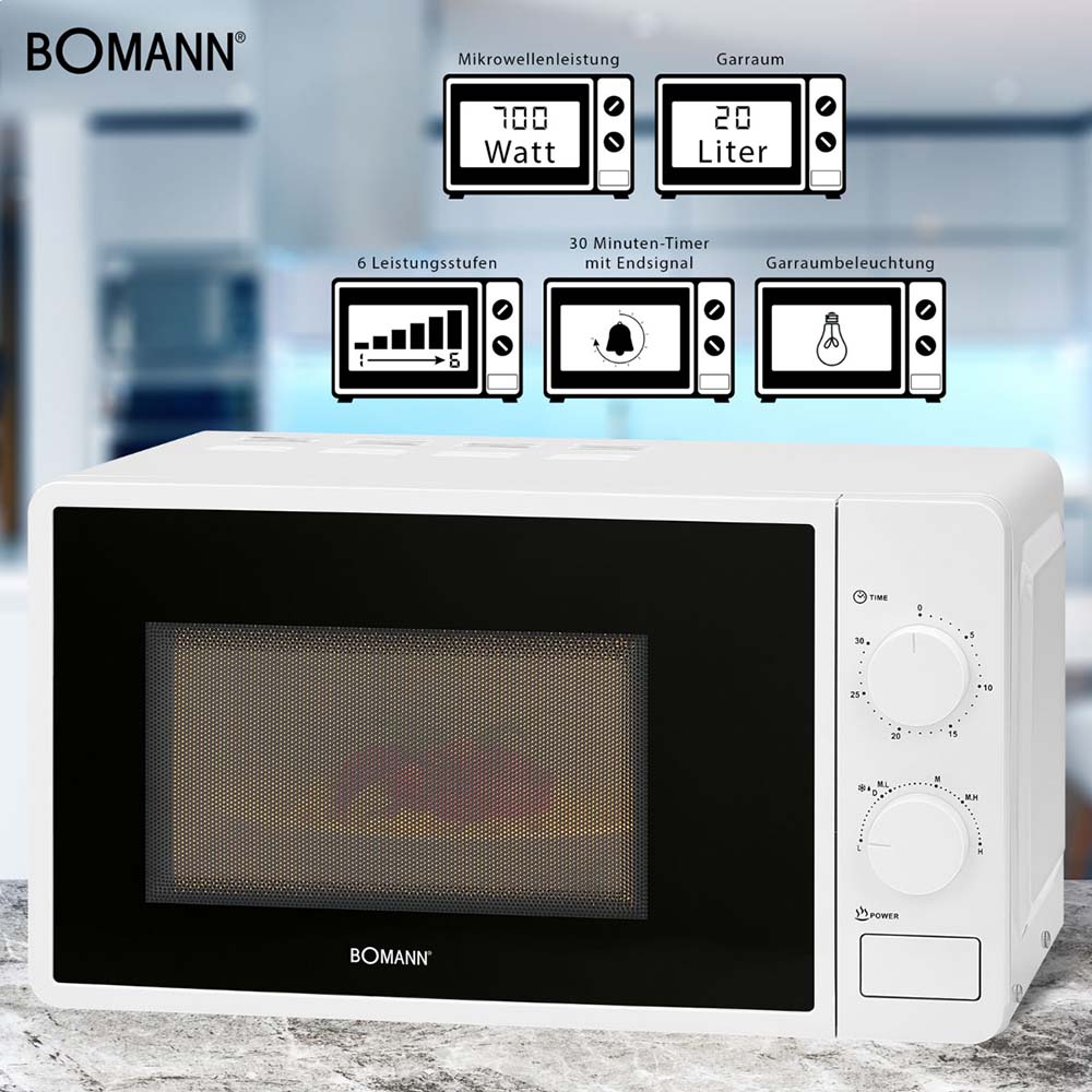 Микроволновая печь Bomann MW 6014 CB White Объём 20