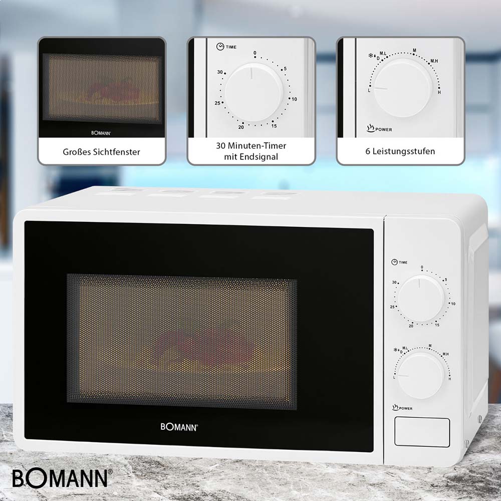 Микроволновая печь Bomann MW 6014 CB White Мощность микроволн 700