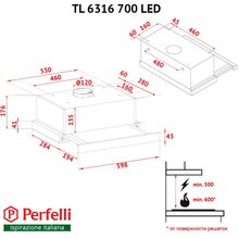 Витяжка PERFELLI TL 6316 Full Inox 700 LED