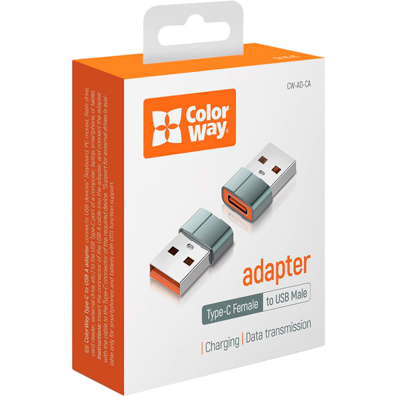 В интернет магазине Переходник COLORWAY Type-C to USB-A Grey (CW-AD-CA)