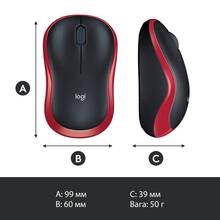 Миша LOGITECH M185 Red (910-002240)