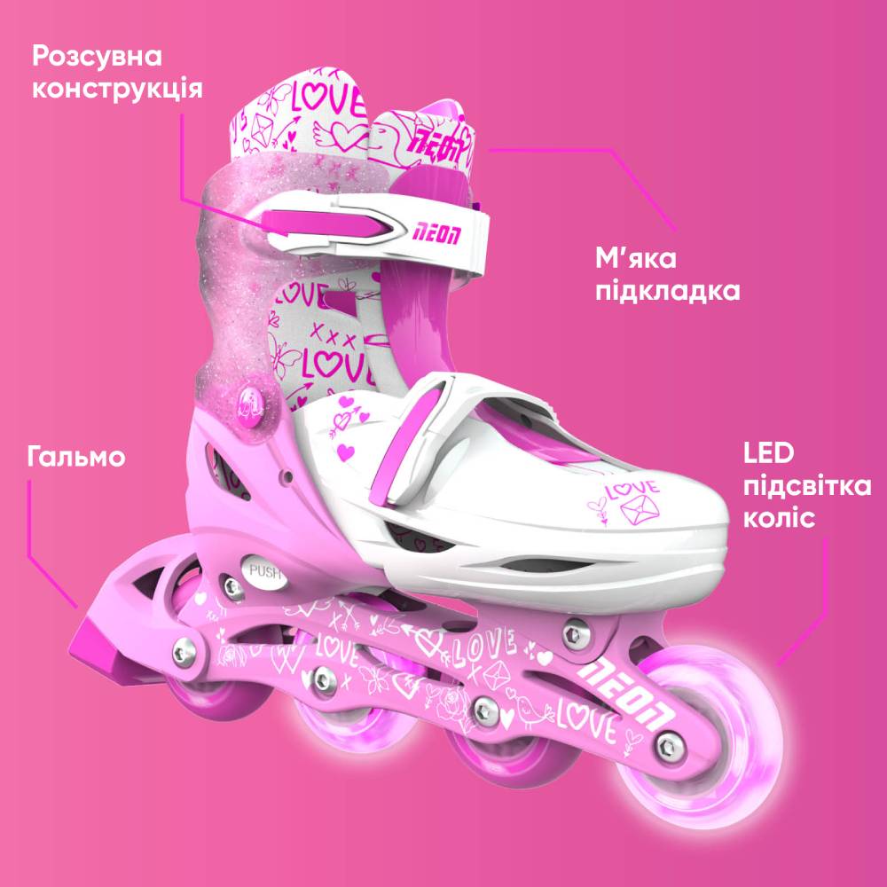 Ролики NEON INLINE SKATES Pink размер 30-33 (NT07P4) - в интернет-магазине  Фокстрот: цены, отзывы, характеристики | купить в Киеве, Харькове,  Днепропетровске, Одессе - Украина