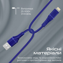 Кабель PROMATE USB - Lightning Blue (powerline-ai120.blue)