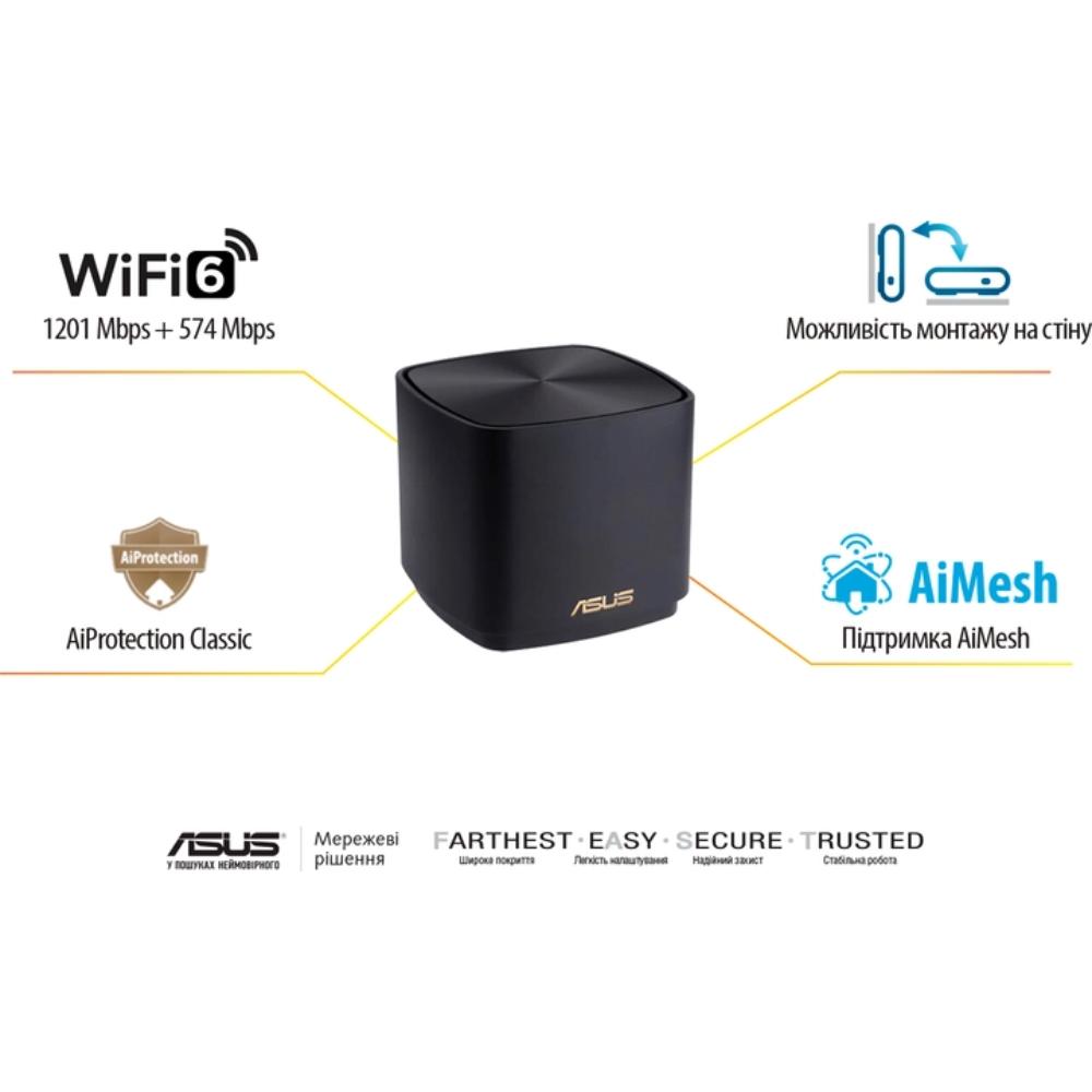 Замовити Wi-Fi роутер ASUS ZenWiFi XD4 1PK PLUS Black (90IG07M0-MO3C10)