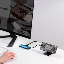 Док-станция BASEUS Metal Gleam Series 6in1 Blue
