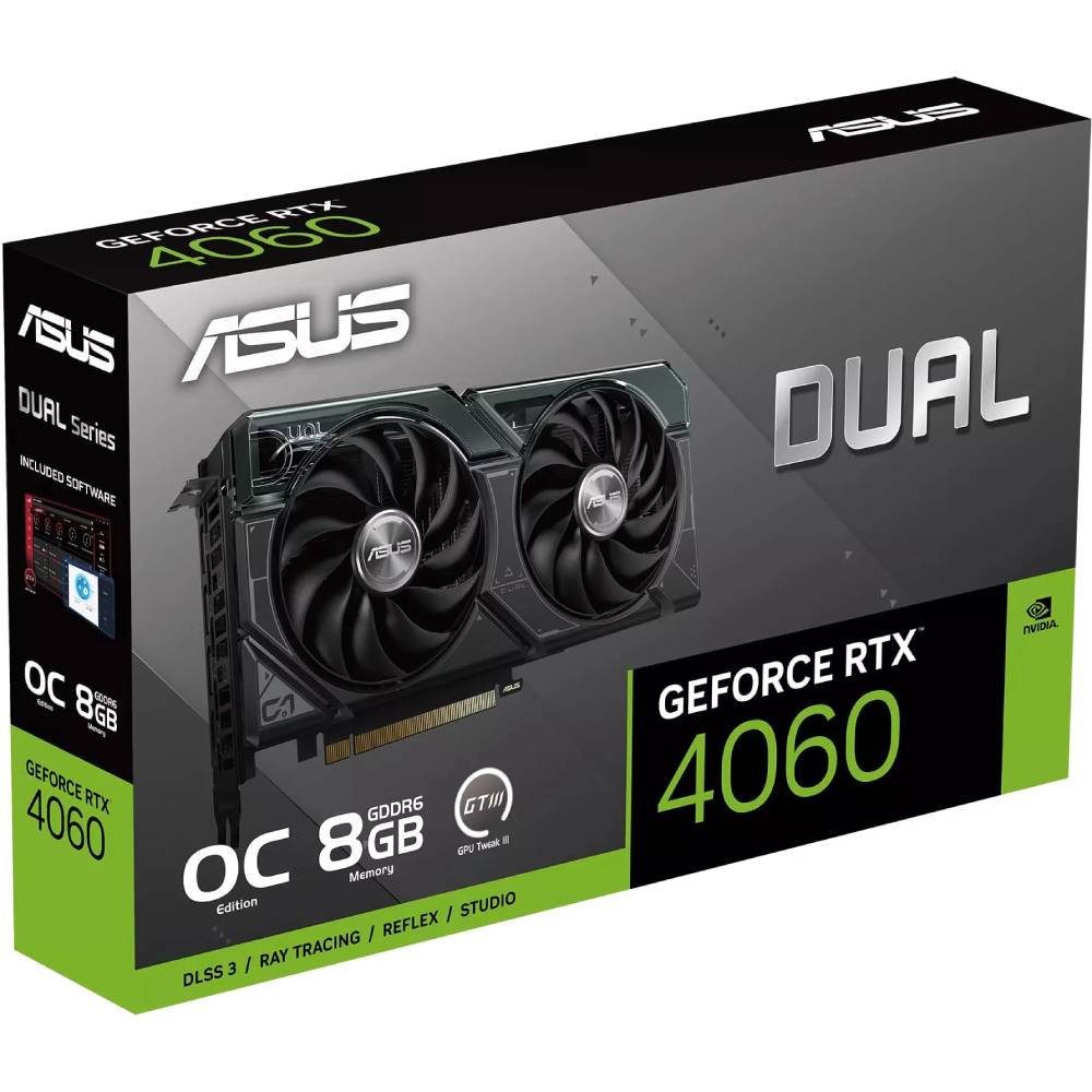 Зображення Відеокарта ASUS GeForce RTX 4060 8GB GDDR6 DUAL OC (90YV0JC0-M0NA00)