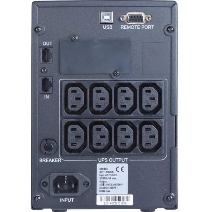 ДБЖ POWERCOM SPT-1000-II LCD 800W IEC (SPT.1000.II.LCD) Тип лінійно-інтерактивний (line-interactive)