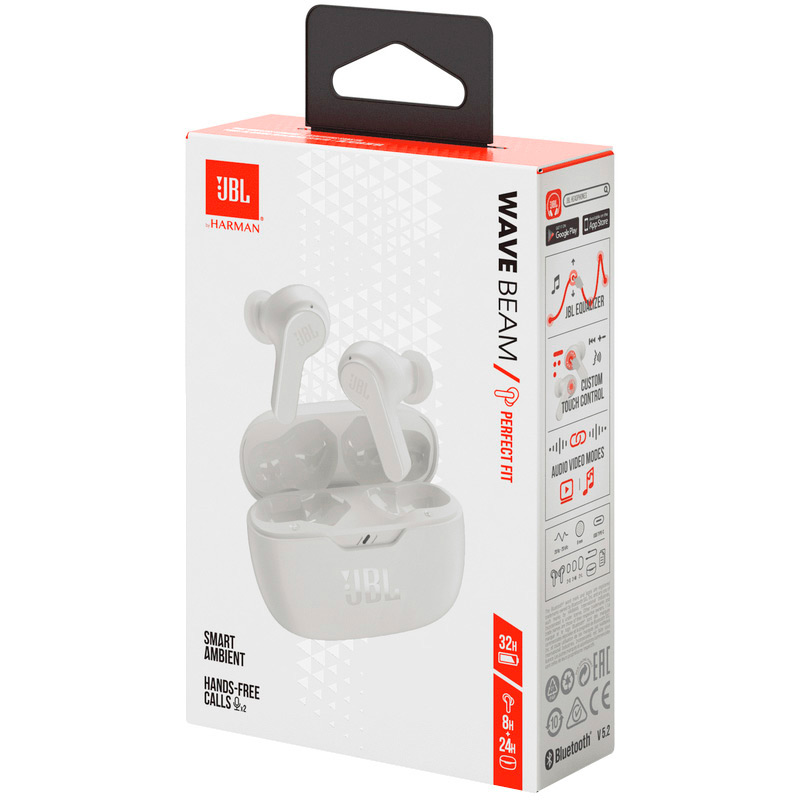 В Україні Гарнітура JBL WAVE BEAM White (JBLWBEAMWHT)