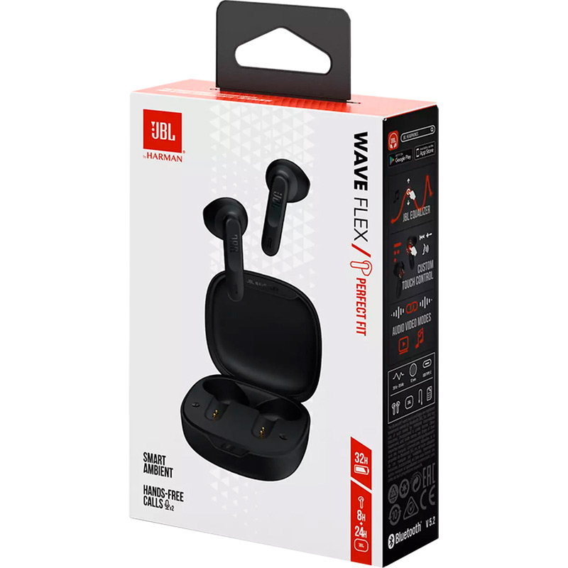 В Україні Гарнітура JBL WAVE FLEX Black (JBLWFLEXBLK)