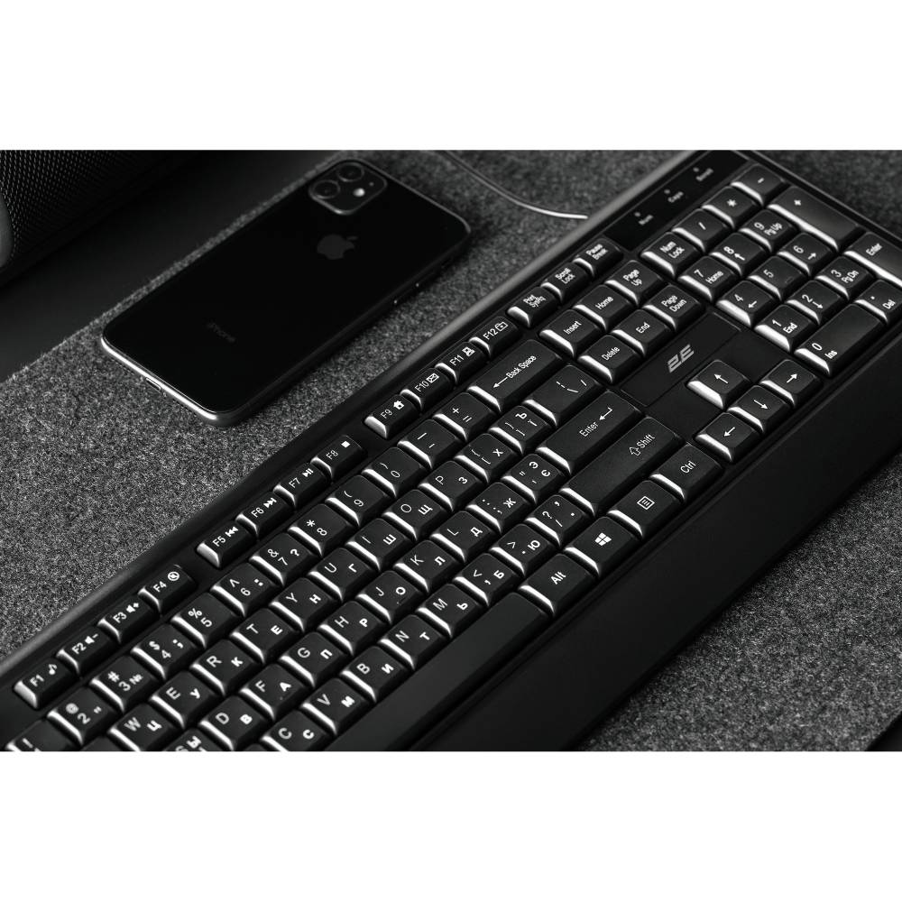 В Україні Комплект 2E MK404 USB Black (2E-MK404UB)