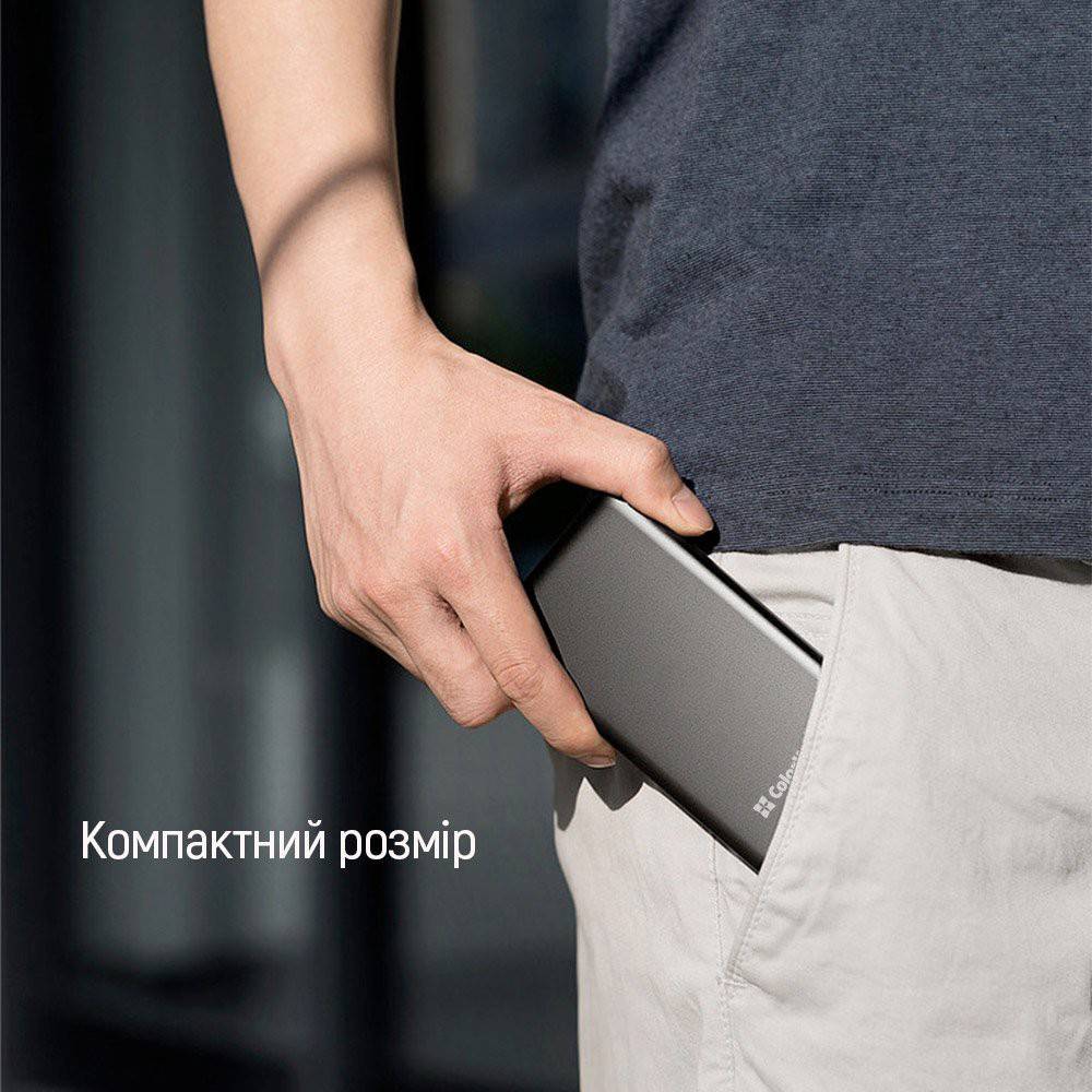 В Фокстрот Powerbank COLORWAY 20000 mAh Full Gray (CW-PB200LPH3GR-PDD)