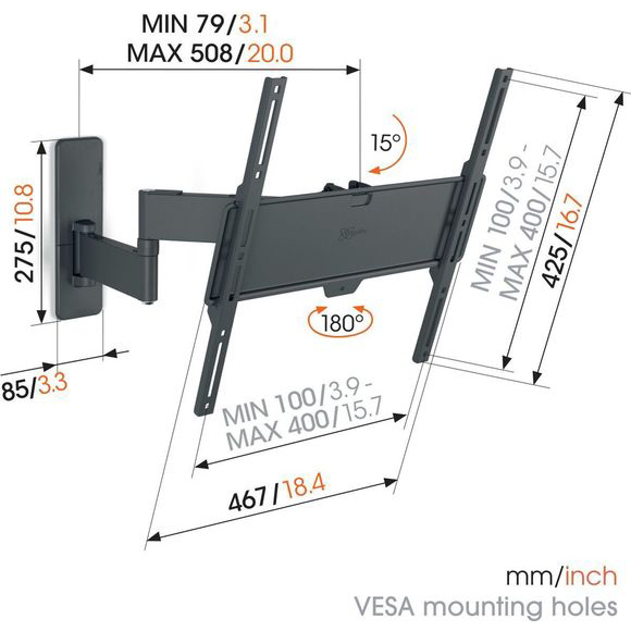 В интернет магазине Кронштейн Vogels TVM 1443 Black (1814430)