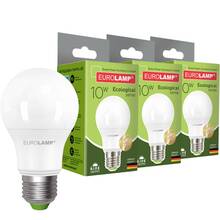 Світлодіодна лампа EUROLAMP А60-10W-E27-4000K 3 шт. (LED-A60-10274(P)(3))