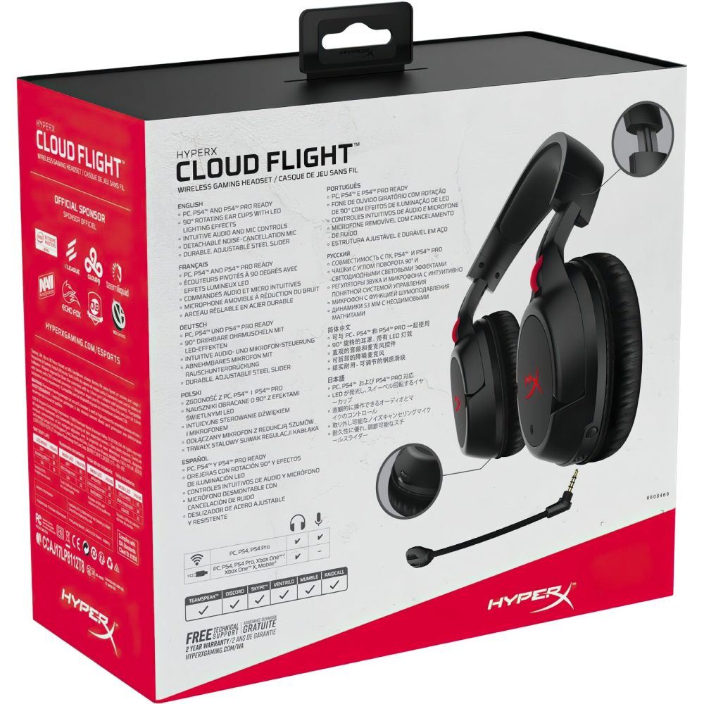 Зображення Гарнітура HYPERX Cloud Flight WL Black (4P5L4AM)