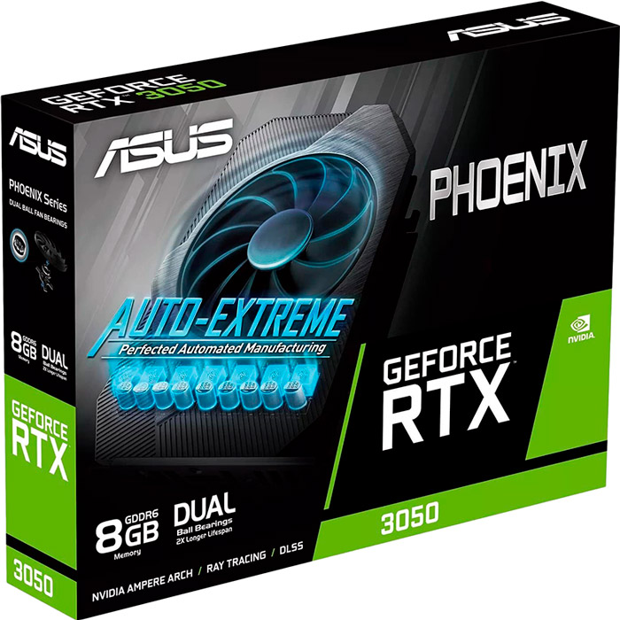 В Україні Відеокарта ASUS GeForce RTX 3050 8Gb 128Bit 1777/14000MHz Phoenix (90YV0GH8-M0NA00)