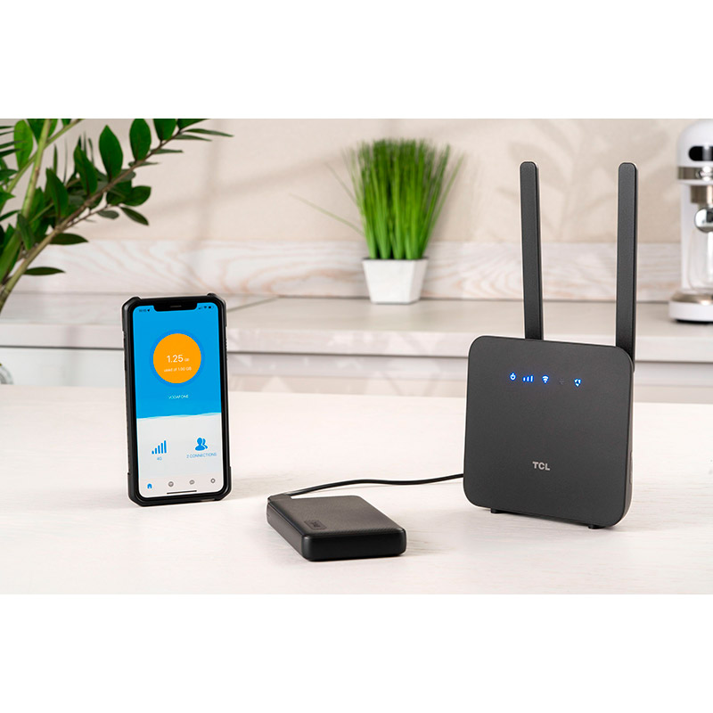 В інтернет магазині Wi-Fi роутер TCL LINKHUB 4G LTE Wi-Fi (HH42CV2) + Powerbank 15000мАч + USB кабель 5V-12V