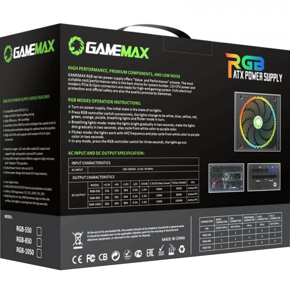 В Украине Блок питания GAMEMAX 1050W RGB-1050 PRO