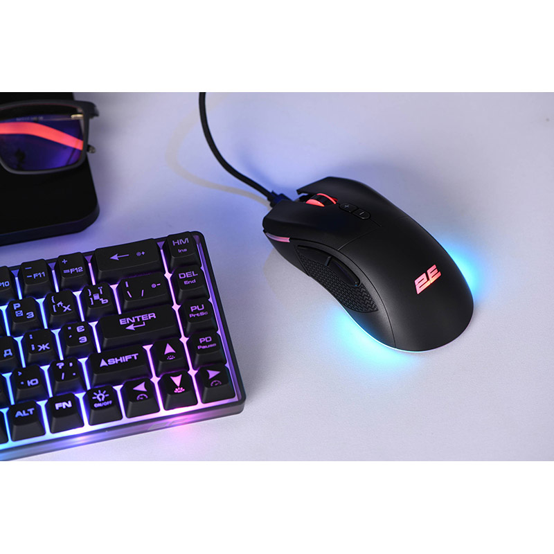 В Фокстрот Мышь 2E GAMING MG350 WL RGB USB Black (2E-MG350UB-WL)