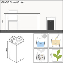 Кашпо LECHUZA Canto Stone High 30 Gray stone (13600)