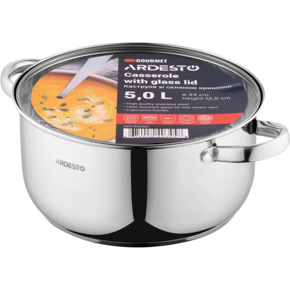 Кастрюля ARDESTO Gemini Gourmet 5.2 л (AR1952BC) Внутреннее антипригарное покрытие нет