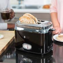 Тостер RUSSELL HOBBS 21681-56 Retro Black - в интернет-магазине Фокстрот:  цены, отзывы, характеристики