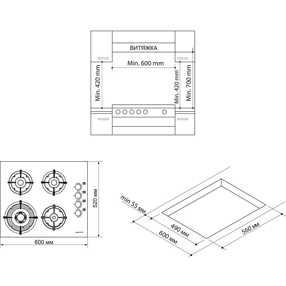 Обзор Варочная поверхность PYRAMIDA PSG 642 IT BL