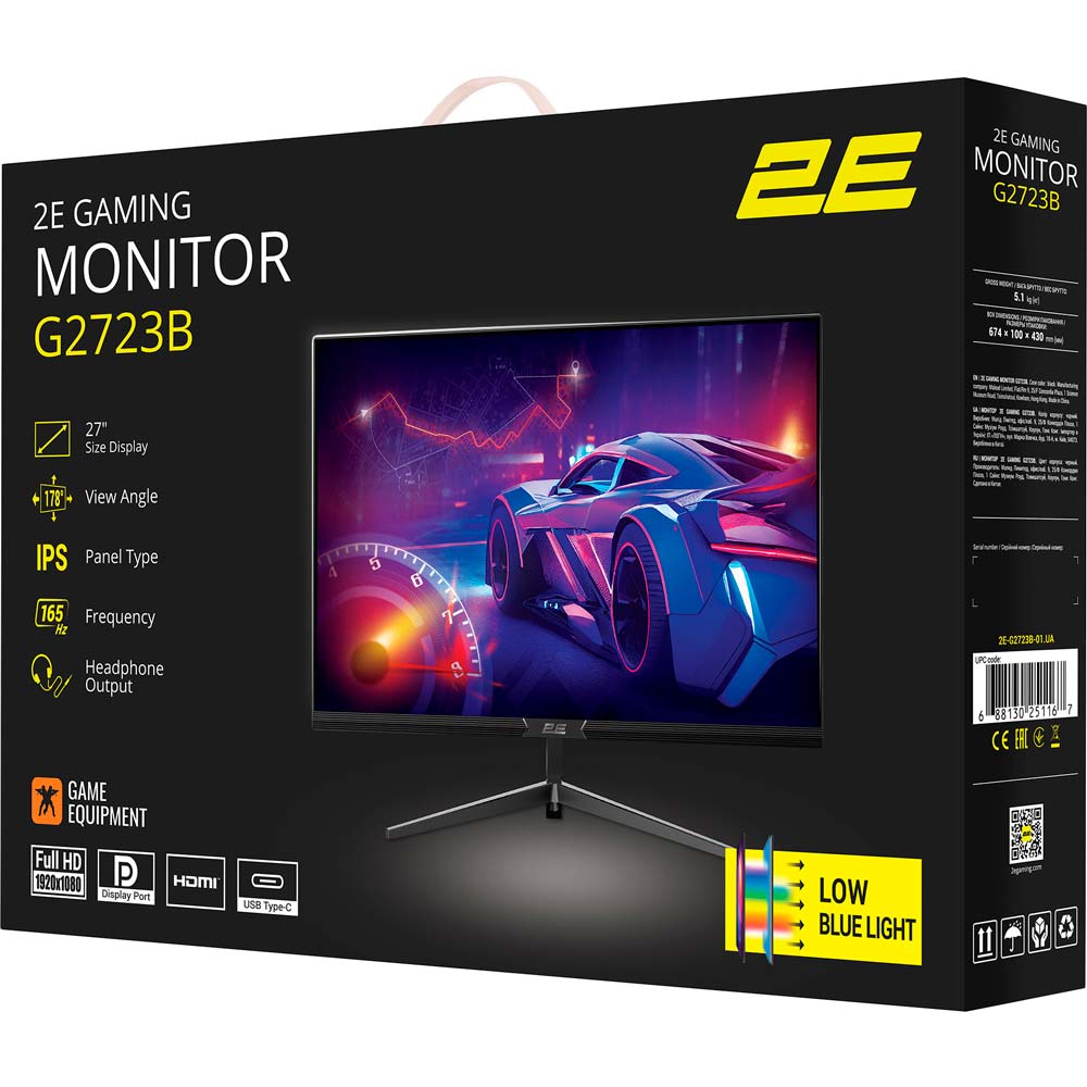 У Фокстрот Монітор 2E G2723B Black (2E-G2723B-01.UA)