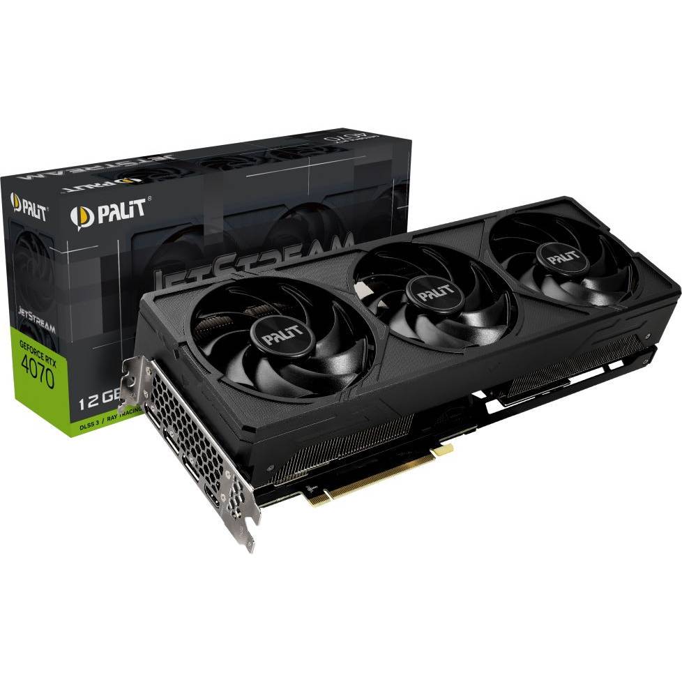 Відеокарта PALIT-XPERTVISION RTX4070 JETSTREAM 12GB 192Bit 1920/21000 MHz (NED4070019K9-1047J) Об'єм вбудованої пам'яті, Гб 12