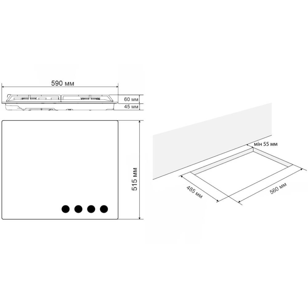 Фото 14 Варочная поверхность ELEYUS MAGENTA 60 WH CF