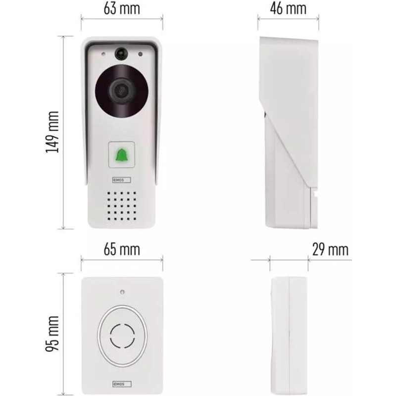 Фото 14 Беспроводной Smart видеозвонок Emos H4030 на аккумуляторе с Wi-Fi и солнечной панелью (H4030)