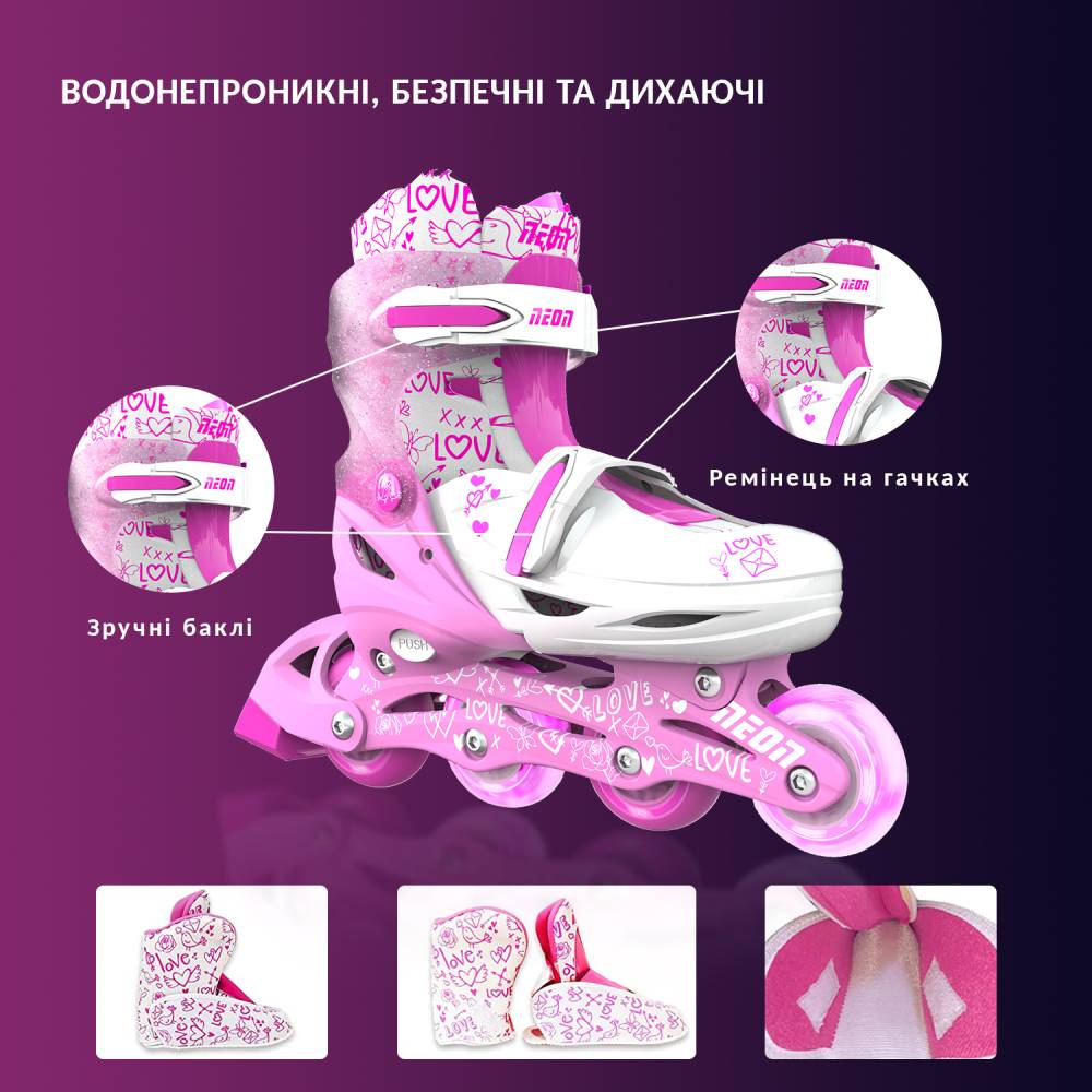 Зображення Ролики NEON COMBO SKATES Pink (NT09P4)