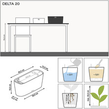 Кашпо LECHUZA Delta Premium 20 White (15560)