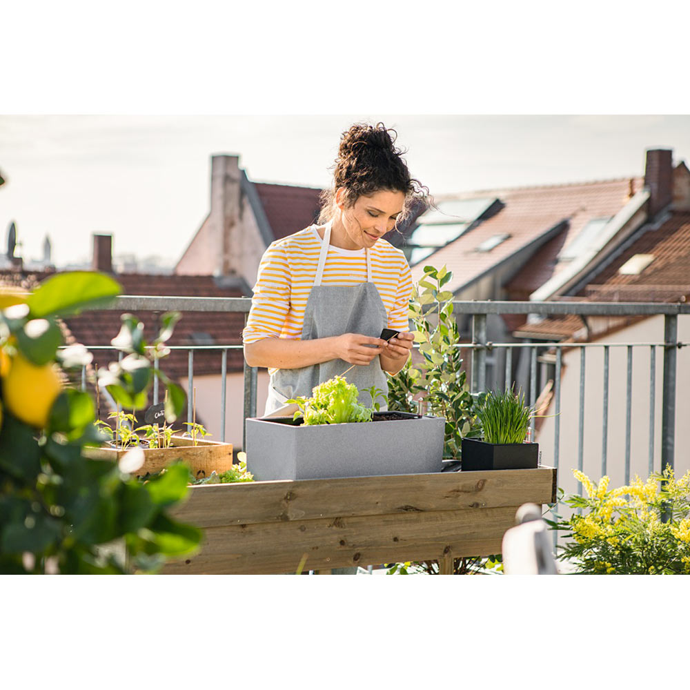 Зовнішній вигляд Кашпо LECHUZA Balconera Stone 50 Gray (15650)