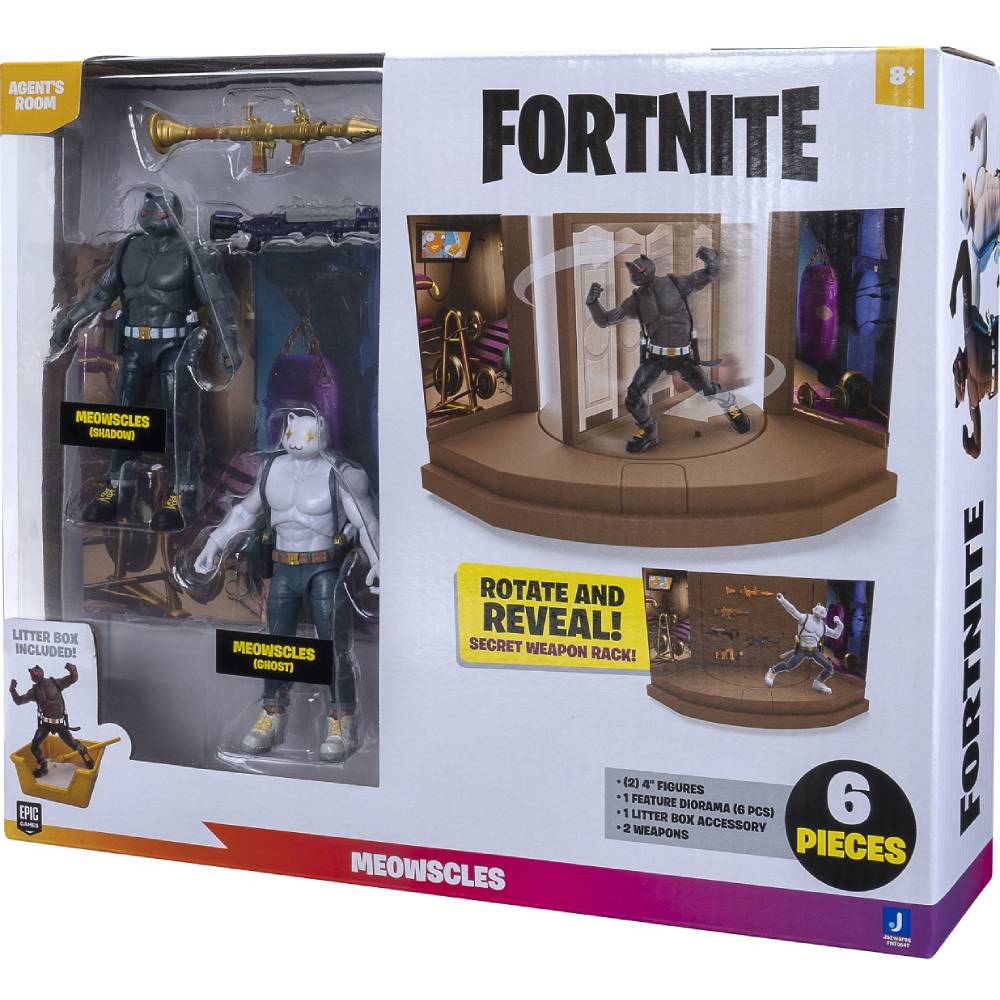 Огляд Набір фігурок FORTNITE Jazwares Fortnite 2 Figure Pack Agent's Room Meowcles (FNT0647)