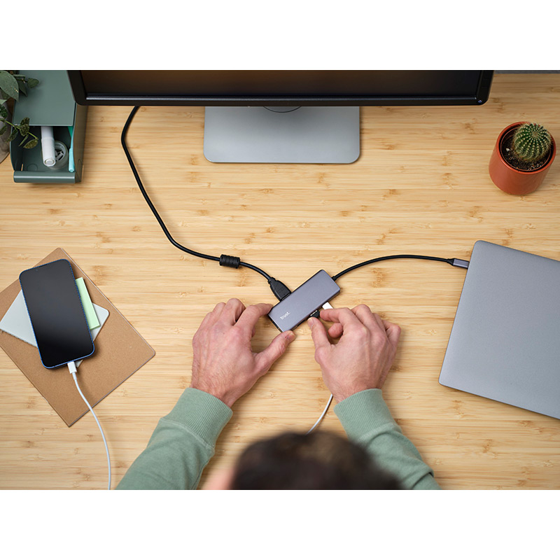 Фото 14 Док-станция TRUST Dalyx 6-in-1 USB-C Multi-port Dock Aluminium (24968)