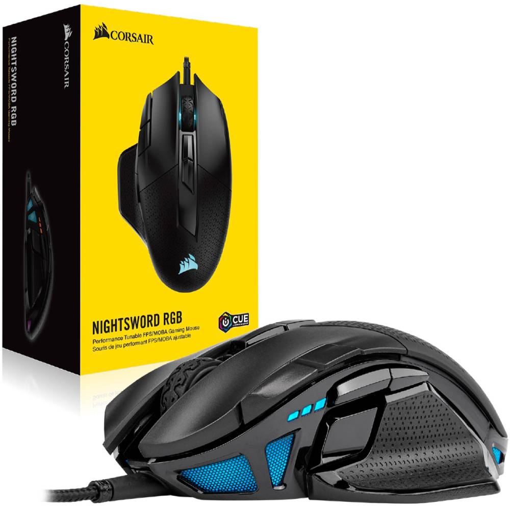 Покупка Мышь CORSAIR Nightsword RGB Tunable FPS/MOBA USB Black (CH-9306011-EU)