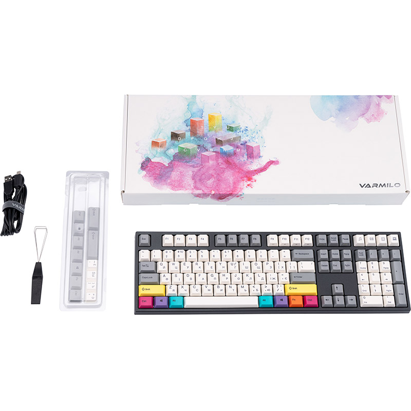 Фото 15 Клавіатура VARMILO VEA108 CMYK Cherry Mx Blue EN/UKR (A26A024D2A3A17A007)