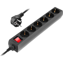 Сетевой фильтр REAL EL RS-6 Protect M 6 розеток 5м 16A 3x1.5мм2 Black (EL122300036)