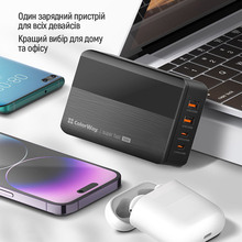 Сетевое зарядное устройство COLORWAY Power Delivery GaN 100W Black (CW-CHS041PD-BK)