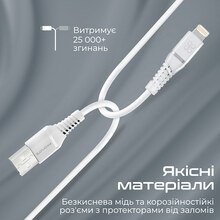 Кабель PROMATE USB - Lightning White (powerline-ai120.white)