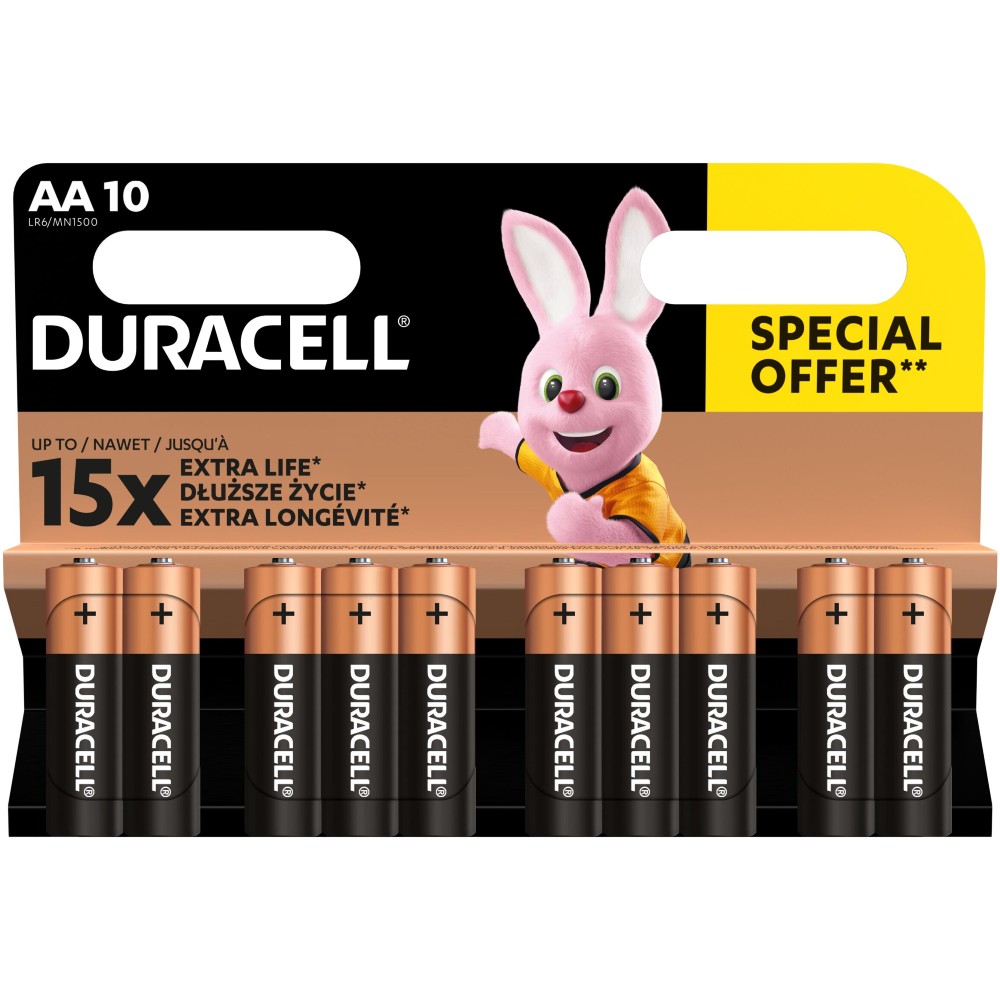 Щелочные батарейки Duracell AA 10 шт (5002508)