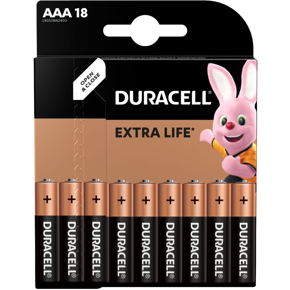 Щелочные батарейки Duracell AAA 18 шт (5002779)